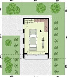 Parter projektu - G351 garaż jednostanowiskowy