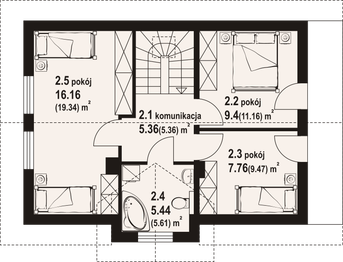 Poddasze projektu - Modrowo aa 70 dw