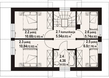 Poddasze projektu - Osieczno aa 70