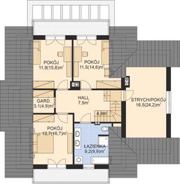 Poddasze projektu - APS 260 wariant 2