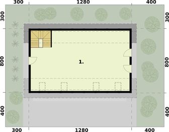 Poddasze projektu - G355 budynek gospodarczy