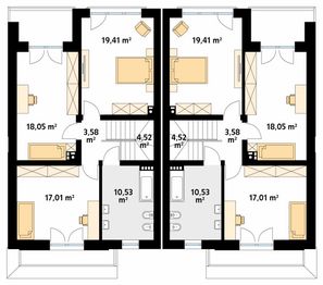 Piętro 1 projektu - Miodowy 2