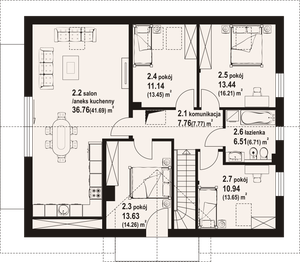 Poddasze projektu - Andrzejówka 22 dws