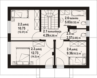 Poddasze projektu - Jarkowo aa 70 dws