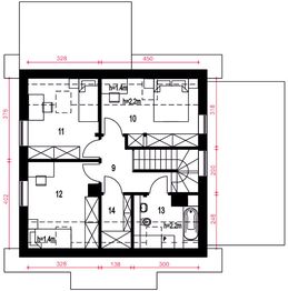 Poddasze projektu - Daktyl z wiatą [A1]
