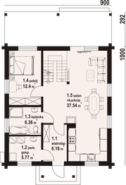 Parter projektu - Brzeg wąski 3 dw PC