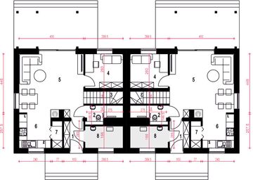 Parter projektu - Figa bez garażu bliźniak [B-BL]