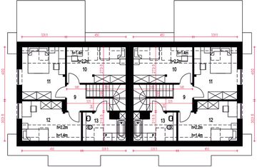Poddasze projektu - Figa bez garażu bliźniak [B-BL]