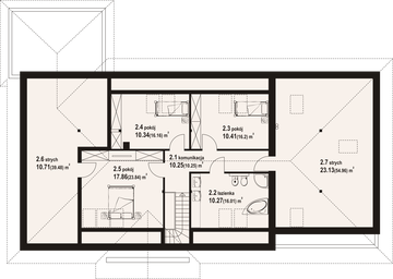 Poddasze projektu - Dęborzyce 25 dwst