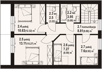 Poddasze projektu - Trzebowice a3 pcr