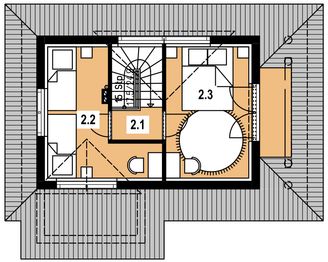 Poddasze projektu - A-152 Dom agrestowa szkieletowy