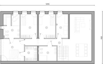 Piętro 1 projektu - Samowystarczalny Asymetryczny