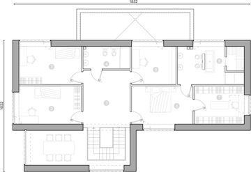 Piętro 1 projektu - Samowystarczalny Kompozycja przestrzenna