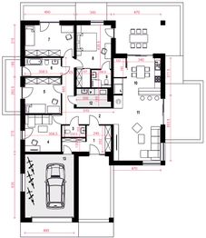 Parter projektu - Aura z garażem 1-st. [A]