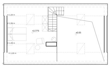 Poddasze projektu - Kantry - drewniany