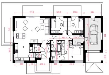 Parter projektu - Mamba z garażem 1-st. [A]