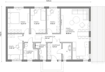 Parter - Dom prefabrykowany całoroczny Modo