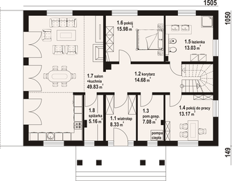 Parter projektu - Podsarnie z antresolą m