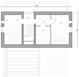 Piętro 1 projektu - Samowystarczalny 2Bryły W