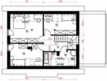 Poddasze projektu - Morwa z garażem 1-st. [A]