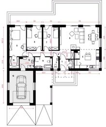 Parter projektu - Złota II z garażem i wiatą [A]