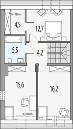 Piętro 1 projektu - Alfa - bliźniak LP