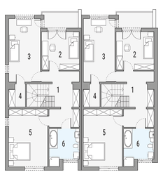 Piętro 1 projektu - Imbir - bliźniak LP