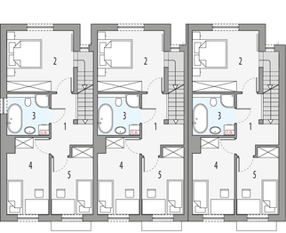 Piętro 1 projektu - Kaja - bliźniak LSP