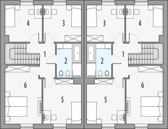 Piętro 1 projektu - Milan 3 - bliźniak PLP