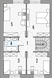 Piętro 1 projektu - Norbert 4 - bliźniak LLL