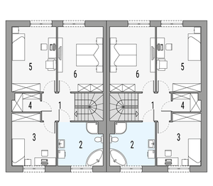 Piętro 1 projektu - Norbert 3 - bliźniak LLL