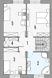 Piętro 1 projektu - Norbert 2 - bliźniak LLL