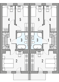 Piętro 1 projektu - Poezja 2A - bliźniak LLL