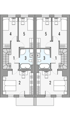 Piętro 1 projektu - Poezja 1A - bliźniak LLL