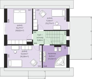 Poddasze projektu - Dom przy Cyprysowej 73