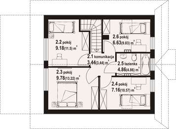 Poddasze projektu - Gryfice małe 3 dws