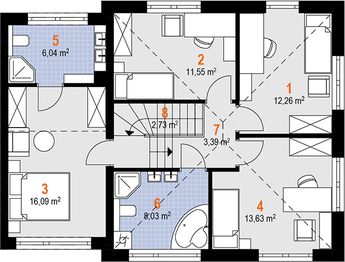 Piętro 1 projektu - Topaz Prima Duo (1864)