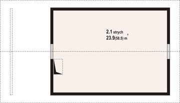 Poddasze projektu - Garaż GDS 5W