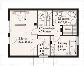 Poddasze projektu - Orłowo 19 dw