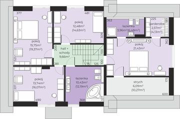 Poddasze projektu - Dom przy Cyprysowej 75