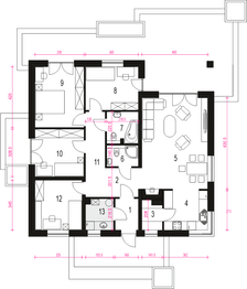 Parter projektu - Kalcyt III bez garażu [B]