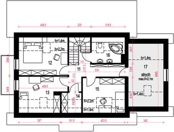Poddasze projektu - Rodzynka z garażem 1-st. [A]