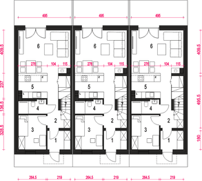 Parter projektu - Agawa bez garażu szeregówka [B-SZ]
