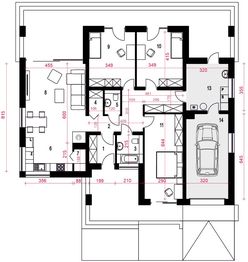 Parter projektu - Jerzynka z garażem 1-st. [A]