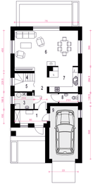 Parter projektu - Kosma z garażem 1-st. [A]