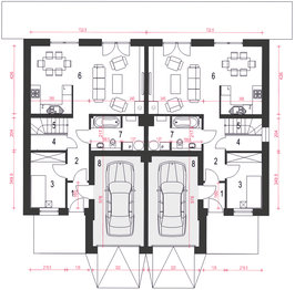 Parter projektu - Zyta II z garażem 1-st. bliźniak [A-BL]