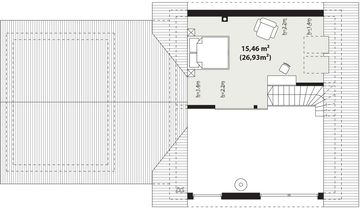 Poddasze projektu - Erna 4 drewniana