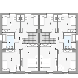 Piętro 1 projektu - Milan 3 - dwulokalowy LLL