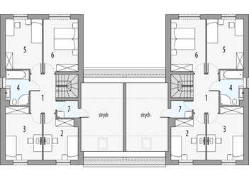 Piętro 1 projektu - Malena - dwulokalowy LLL