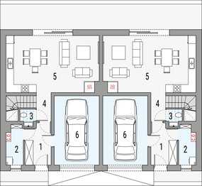 Parter projektu - Kalipso 4 - dwulokalowy LLL